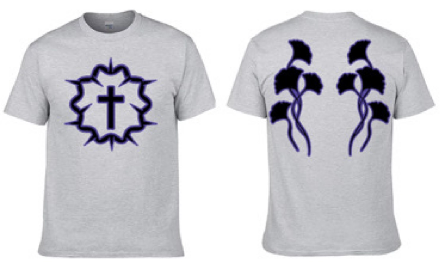 Faith Cross Tee — Heather Grey