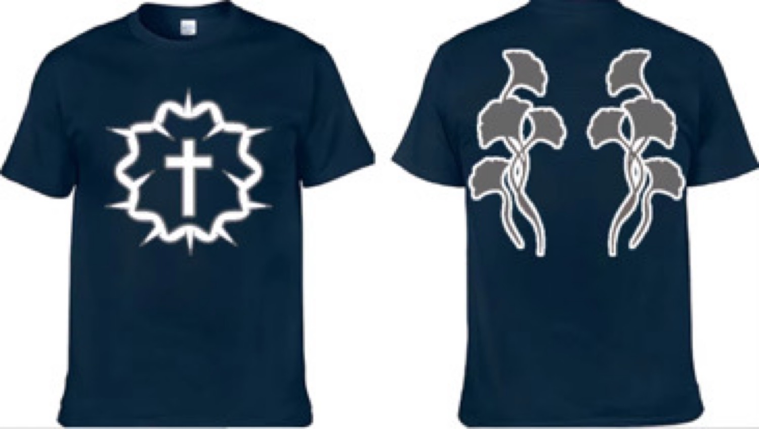 Faith Cross Tee — Navy